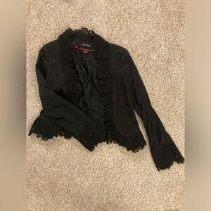 White House Black Market Jacket with Lace Trim